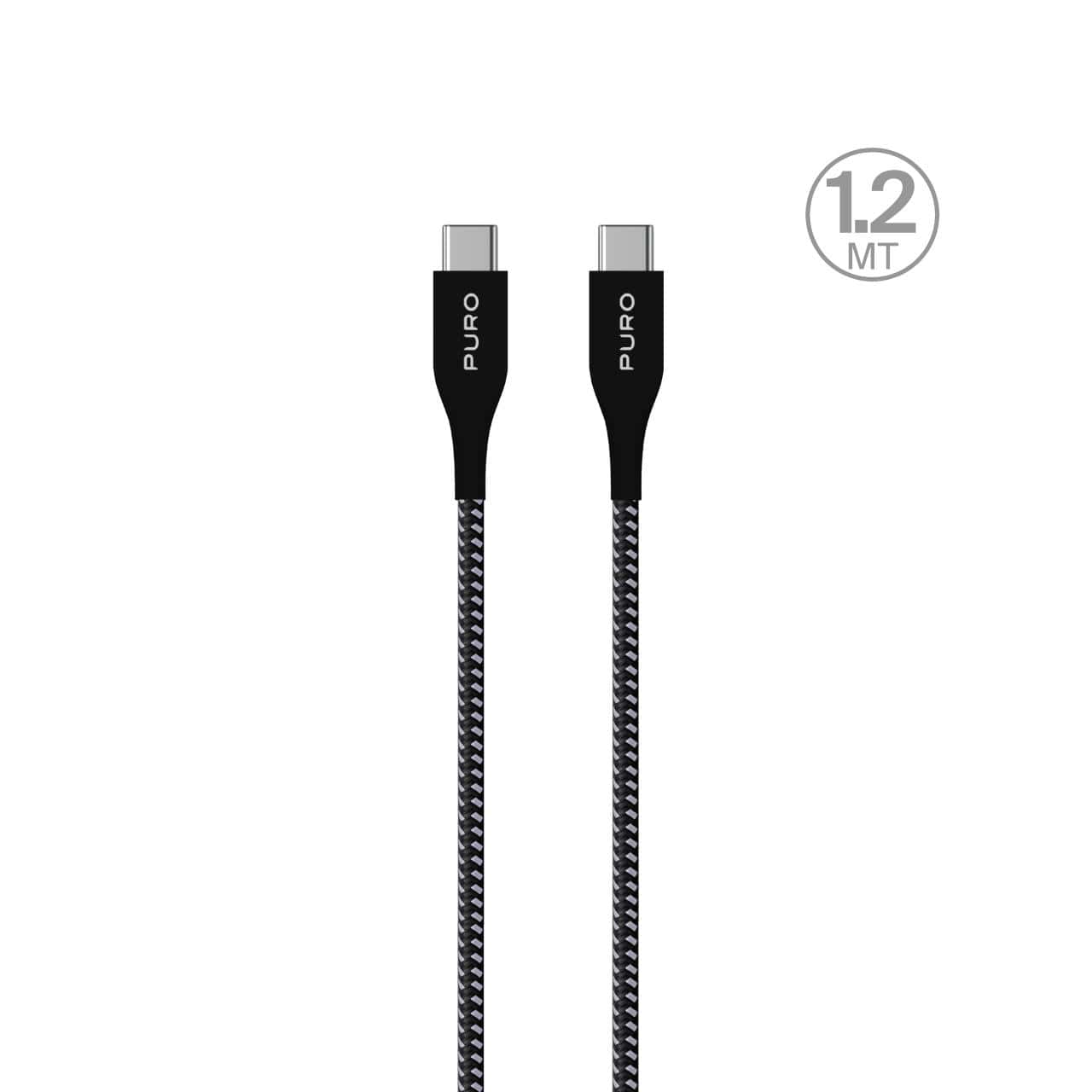 Puro Cavo di ricarica e sincronizzazione Fabric Ultra-Strong 30W da USB-C a USB-C 1,2 M Moda
