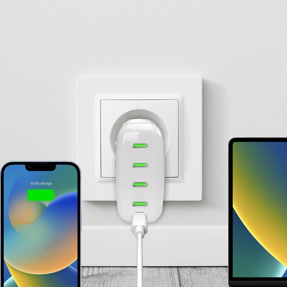 Puro Caricabatterie da parete MiniPro 140W tecnologia GAN: 4 porte USB-C Italy