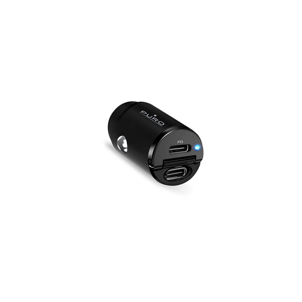 Puro Mini Carica Batterie da Auto “Bullet” 2 porte USB-C Fast Charging e Power Delivery 30W Qualità Garantita