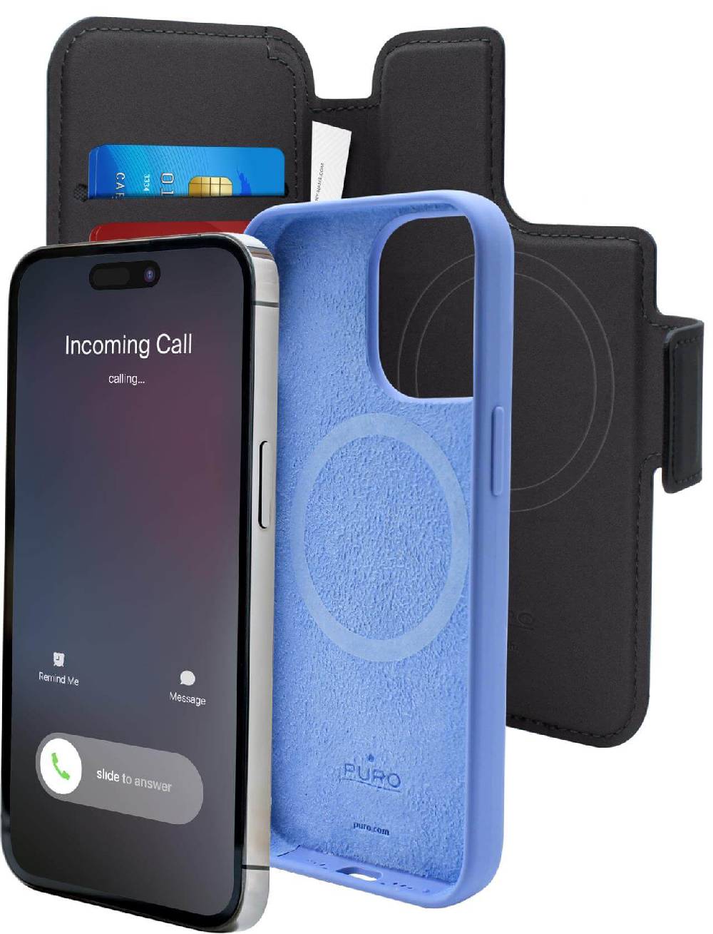 Puro Custodia magnetica Folio per iPhone 13 Pro e iPhone 14 Pro compatibile con tecnologia MagSafe In Linea