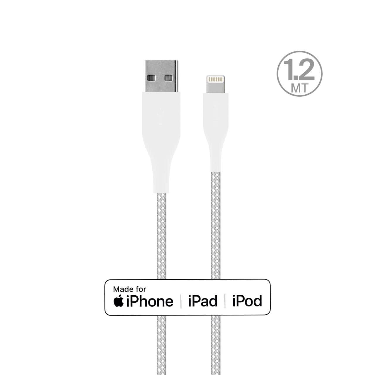 Puro Cavo di ricarica e sincronizzazione Fabric Ultra-Strong 12W da USB-A a Lightning 1,2 metri