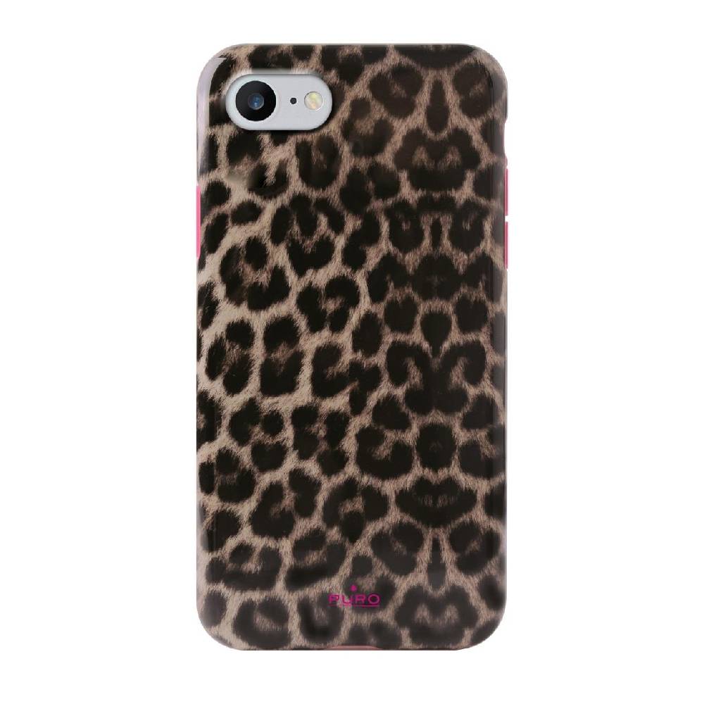 Puro Cover Pink Leopard per iPhone 7, 8, SE 2020 e SE 2022 Promozione Limitata