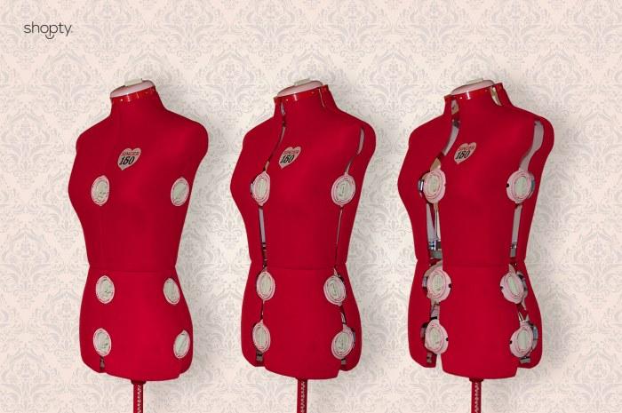 Shopty Manichino sartoriale regolabile DF150 Singer Red - Busto da sarta Small Medium Taglie 40/42 44 46 48 Soddisfazione Garantita