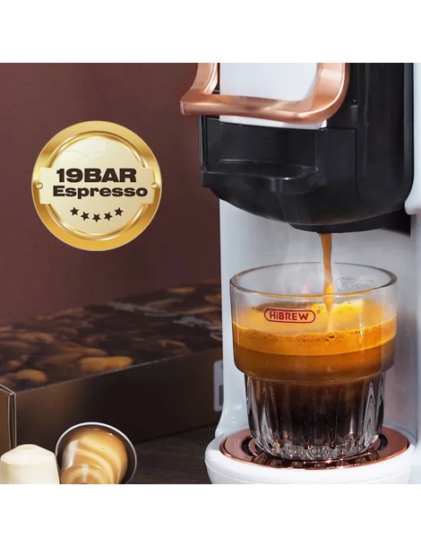 ﻿HiBREW H2B Caffettiera 5 in 1 con linea di livello dell'acqua macchina per caffè a capsule caldo/freddo a 19 bar Soddisfazione Garantita