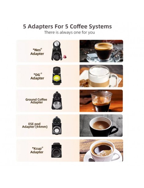 HiBREW H2B Caffettiera 5 in 1 con linea di livello dell'acqua macchina per caffè a capsule caldo/freddo a 19 bar - Bianco Negozi Online