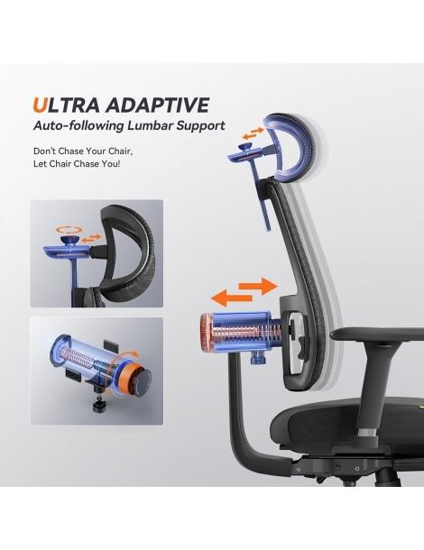 NEWTRAL MagicH-BPro Sedia ergonomica con poggiapiedi schienale con poggiatesta che si segue automaticamente Novità