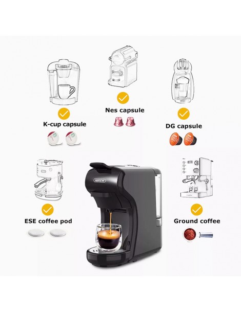 HiBREW H1A 1450W 19 bar Macchina per caffè espresso macchina per caffè caldo/freddo a capsule multiple 4 in 1 - Nero Presa