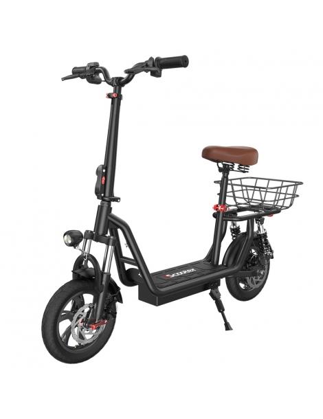 iScooter i12 Monopattino elettrico con sedile e cestino posteriore motore da 500W batteria da 36V 7 5Ah pneumatico da 12" Saldi Di Fabbrica
