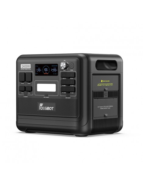 FOSSiBOT F2400 Centrale Elettrica Portatile da 2048Wh/2400W Ricarica Rapida in 1 5 Ore 16 Porte di Uscita - Nero Promozione