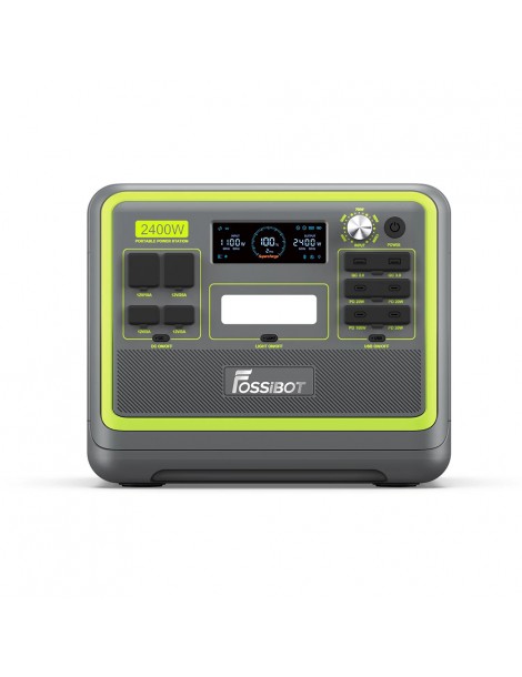 FOSSiBOT F2400 Centrale Elettrica Portatile da 2048Wh/2400W Ricarica Rapida in 1 5 Ore 16 Porte di Uscita - Verde Pezzi Unici