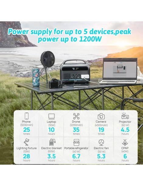 DaranEner NEO300 Pro Centrale Elettrica Portatile batteria LiFePO4 da 299Wh uscita 600W 5 porte 4 modalità LED Economico