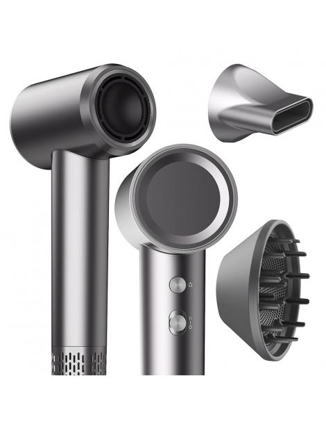 Micollme H6S Asciugacapelli con 2 bocchette asciuga i capelli medi in 2-3 minuti 59dB tecnologia a ioni negativi - grigio 2025