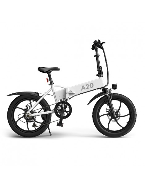 ADO A20+ 250W Bicicletta elettrica pieghevole Telaio Batteria rimovibili agli ioni di litio 10 4 Ah - Bianco Qualità Garantita