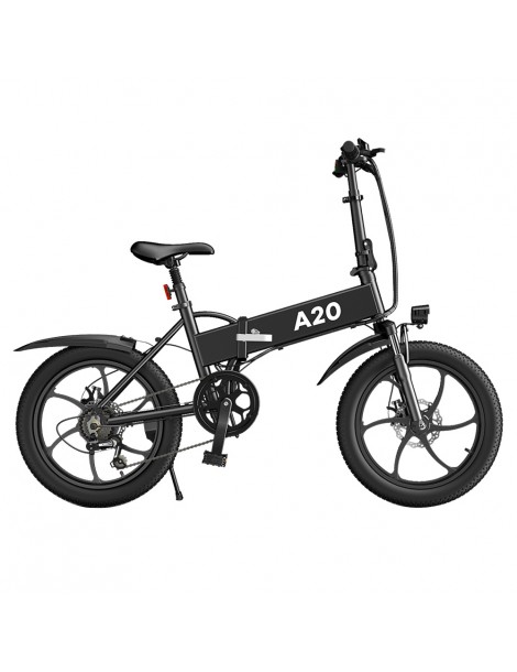 ADO A20+ 250W Bicicletta elettrica pieghevole Telaio 7 velocità Ingranaggi rimovibili Batteria agli ioni di litio 10 4 Ah - Nero Negozi Online