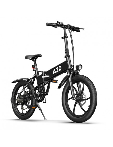 ADO A20+ 250W Bicicletta elettrica pieghevole Telaio 7 velocità Ingranaggi rimovibili Batteria agli ioni di litio 10 4 Ah - Nero Negozi Online