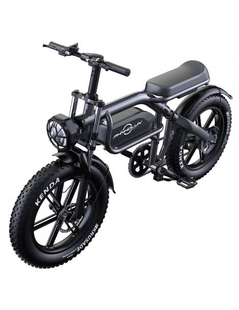 PHNHOLUN C8 Bicicletta elettrica motore da 1500W batteria da 48V 20Ah pneumatici grassi da 20*4.0 pollici Presa