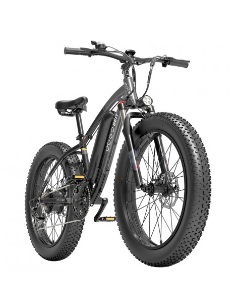 GOGOBEST GF600 26 Pollici Pneumatici Grassi Bicicletta Elettrica Pieghevole 1000W Motore 48V 13Ah Batteria - Grigio Nero