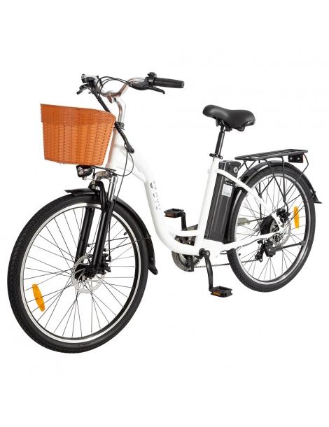 DYU C6 Bicicletta elettrica motore da 350W batteria da 12 5AH - Bianco Offerta San Valentino