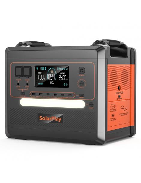 SolarPlay Q2402M Stazione elettrica portatile batteria LiFePO4 2304Wh 2500W potenza in ingresso 1100W uscita 12 Outlet