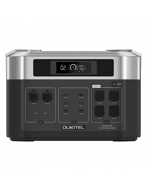 OUKITEL BP2000 Centrale elettrica portatile batteria LiFePO4 da 2048Wh/640000mAh uscita AC da 2200W UPS da 2000W I Più Venduti
