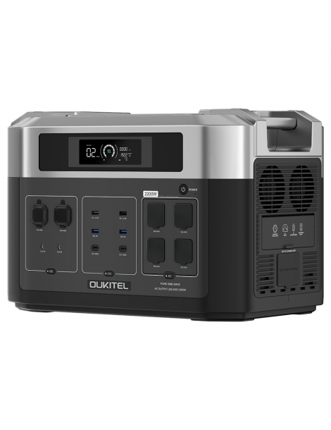 OUKITEL BP2000 Centrale elettrica portatile batteria LiFePO4 da 2048Wh/640000mAh uscita AC da 2200W UPS da 2000W I Più Venduti