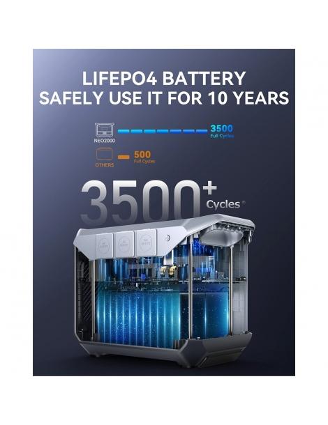 DaranEner NEO2000 Stazione di energia portatile generatore solare con batteria LiFePO4 da 2073 6Wh uscita AC da 2000W Nuova