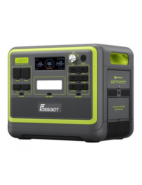 FOSSiBOT F2400 Generatore Solare Portatile da 2048Wh/2400W+SP200 18V 200W Pannello Solare Pieghevole - Verde Moda