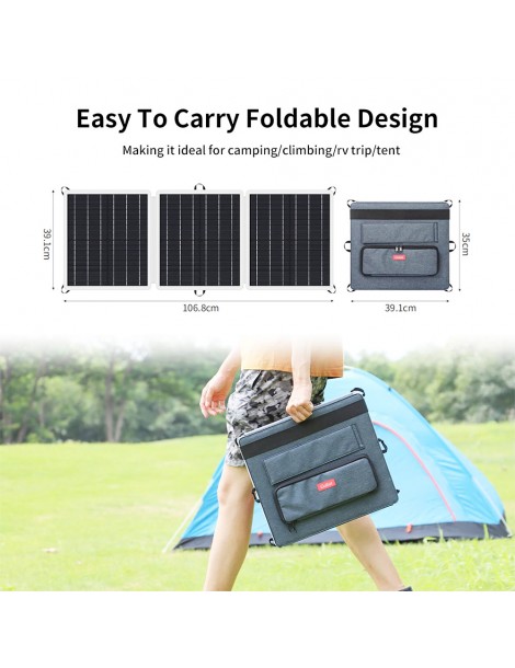 GOFORT Pannello Solare Portatile 18V 60W con Tre Porte di Uscita DC/QC3.0/USB-A Fino Al -60%