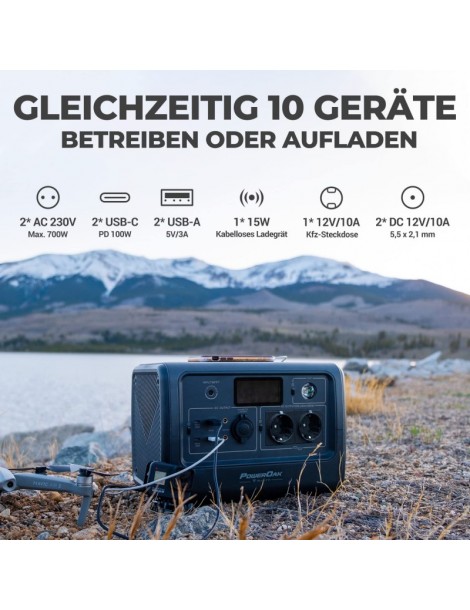 BLUETTI EB70 Portable Power Station 716Wh/1000W Solar Generator Car Port/MPPT Solar Charging AC/DC/USB-A/Type-C Port Affare Del Giorno
