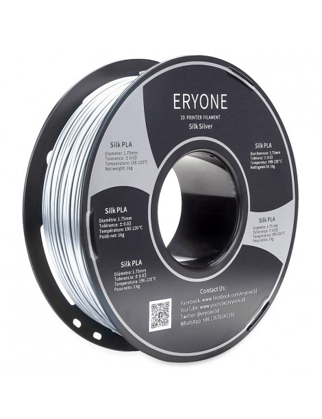 ERYONE Seta PLA Filamento per stampante 3D 1 75 mm Tolleranza 0 03 mm 1 kg (2 2 libbre)/Pool - Argento In Vendita
