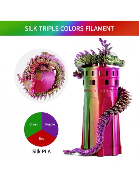 ERYONE Filamento PLA seta tricolore 1kg - rosso viola e verde 2025