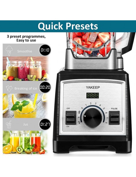 Yakeep 8188 2000W Stand Mixer frullatore per frullati da 2L con agitatore 32000 RPM 8 lame in acciaio Shopping Online