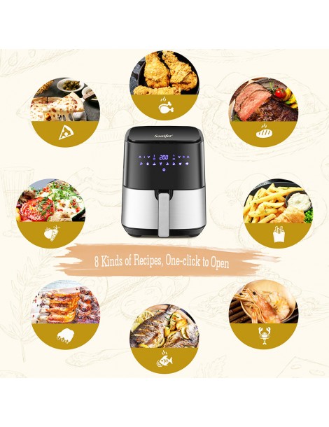 Sonifer SF1014 1450W 5L Friggitrice ad aria senza olio LED Touchscreen friggitrice elettrica Cestello antiaderente Nuova