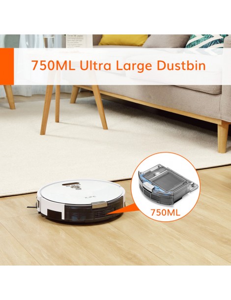 ILIFE V8 Plus Robot Aspirapolvere 1000Pa Aspirazione Pulizia a umido 750ml Grande Pattumiera Versione europea Italy