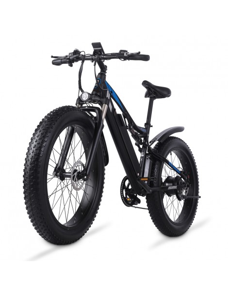 Shengmilo MX03 Bicicletta elettrica 48V 1000W Motore brushless 17Ah Batteria 26 pollici Pneumatici 40km/h – Nero