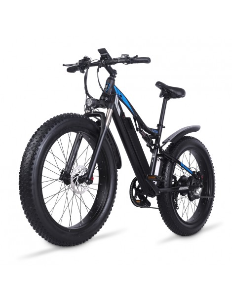 Shengmilo MX03 Bicicletta elettrica 48V 1000W Motore brushless 17Ah Batteria 26 pollici Pneumatici 40km/h – Nero Vendite Flash