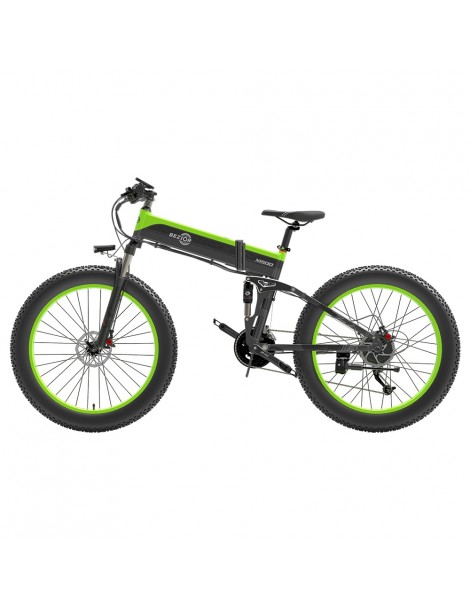 BEZIOR X1500 26 pollici Pneumatico Grasso Bicicletta Elettrica Pieghevole 1500W Motore - Nero Verde