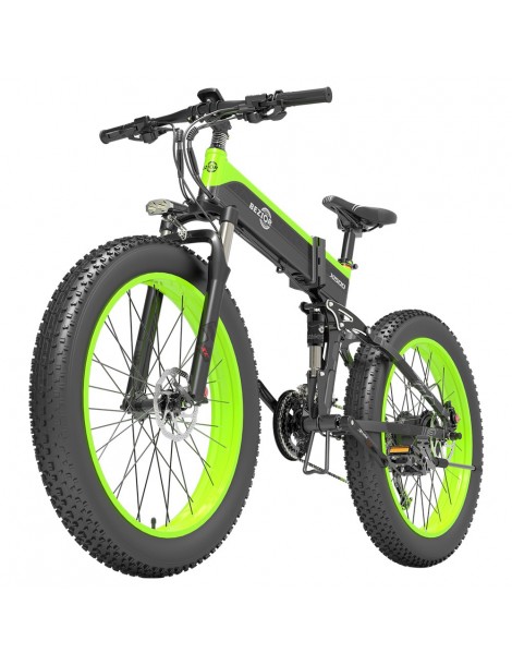 BEZIOR X1500 26 pollici Pneumatico Grasso Bicicletta Elettrica Pieghevole 1500W Motore - Nero Verde Italy