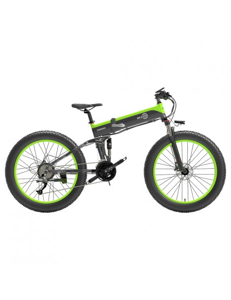 BEZIOR X1500 26 pollici Pneumatico Grasso Bicicletta Elettrica Pieghevole 1500W Motore - Nero Verde Italy