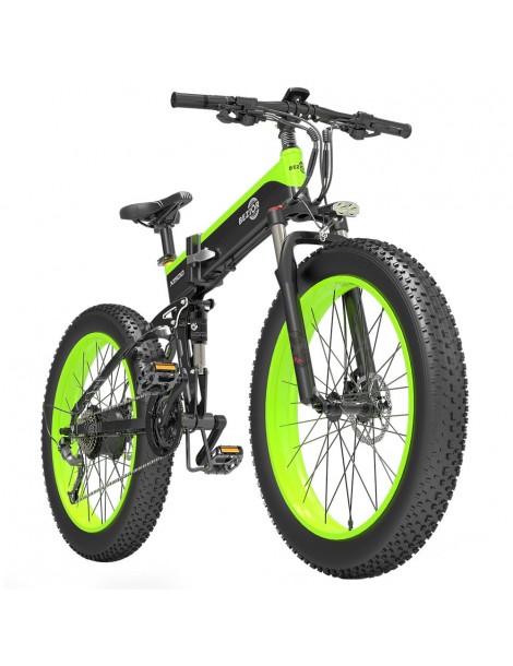 BEZIOR X1500 26 pollici Pneumatico Grasso Bicicletta Elettrica Pieghevole 1500W Motore - Nero Verde Italy