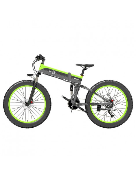 BEZIOR X1000 26 pollici Fat Tire Foldable Electric Bike 1000W Motore Panasonic 48V 12.8Ah Batteria - Nero Verde Italia
