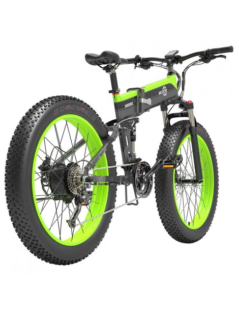 BEZIOR X1000 26 pollici Fat Tire Foldable Electric Bike 1000W Motore Panasonic 48V 12.8Ah Batteria - Nero Verde Italia