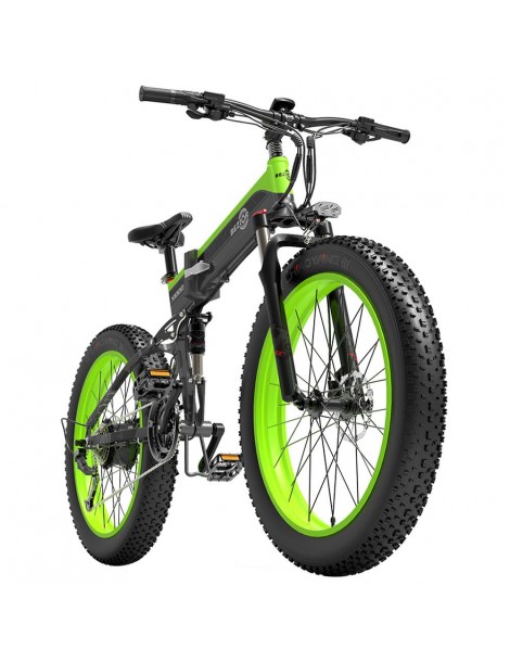 BEZIOR X1000 26 pollici Fat Tire Foldable Electric Bike 1000W Motore Panasonic 48V 12.8Ah Batteria - Nero Verde Italia