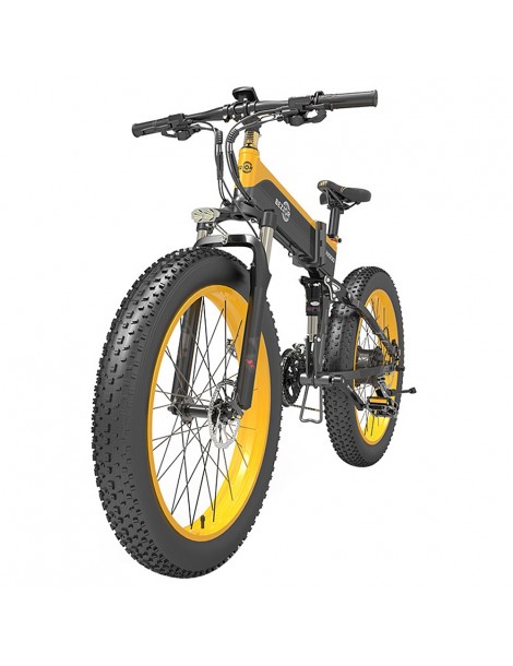 BEZIOR X1000 26 pollici Fat Tire Foldable Electric Bike 1000W Motore Panasonic 48V 12.8Ah Batteria - Nero Giallo 2025