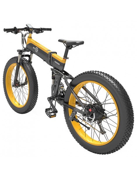 BEZIOR X1000 26 pollici Fat Tire Foldable Electric Bike 1000W Motore Panasonic 48V 12.8Ah Batteria - Nero Giallo 2025
