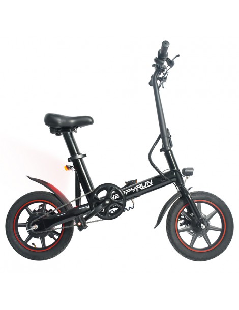 Happyrun HR-X40 Bicicletta elettrica leggera motore da 350W batteria da 36V 6Ah velocità massima 25km/h - Nero