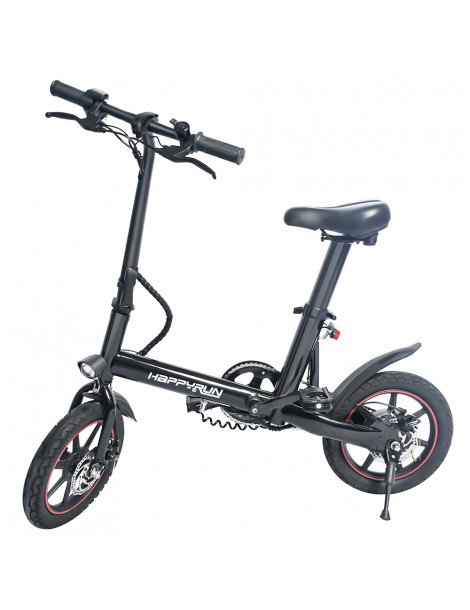 Happyrun HR-X40 Bicicletta elettrica leggera motore da 350W batteria da 36V 6Ah velocità massima 25km/h - Nero Nuova