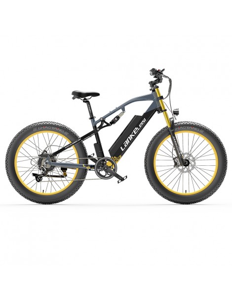 LANKELEISI RV700 16Ah 48V 1000W Bicicletta elettrica - Nero Giallo