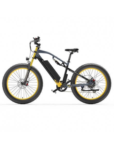 LANKELEISI RV700 16Ah 48V 1000W Bicicletta elettrica - Nero Giallo 2025