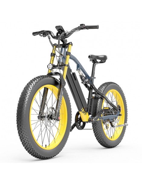 LANKELEISI RV700 16Ah 48V 1000W Bicicletta elettrica - Nero Giallo 2025